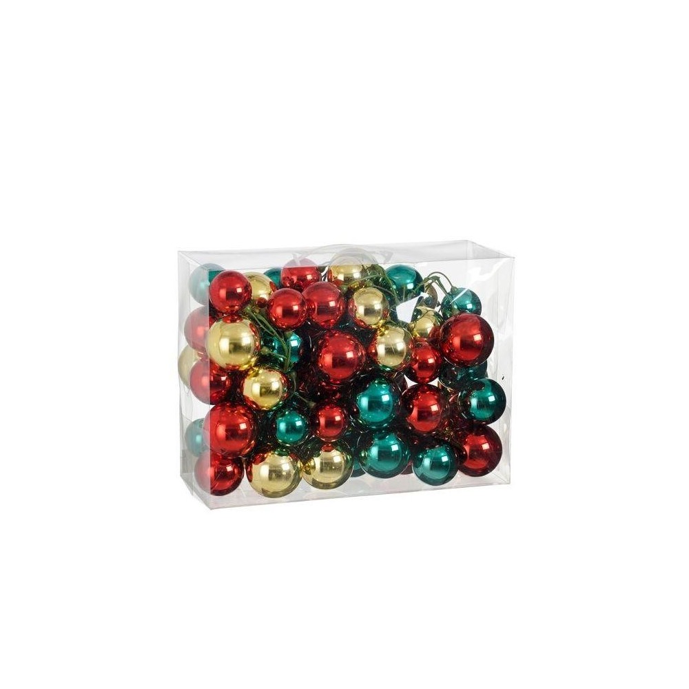 GHIRLANDA SFERE ROSSO ORO L.180